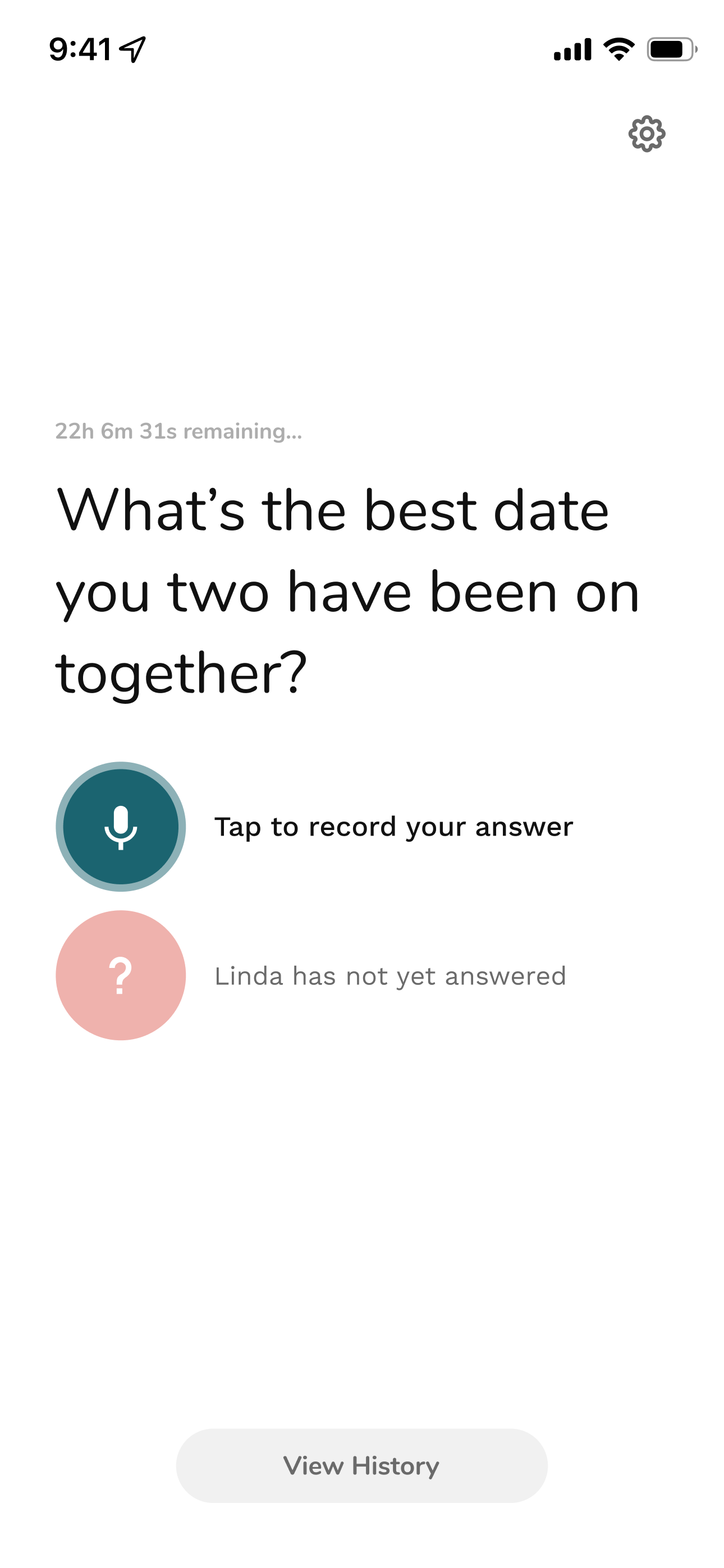 Daily Q's Questions App for Long Distance Couples Screenshot 1